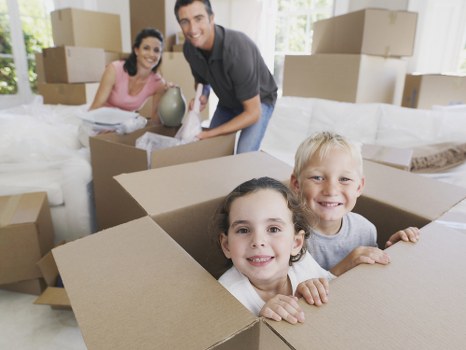 Household boxes and furniture prepared for a man and van service