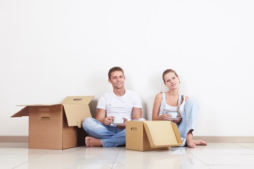 Packing services for removals in Enfieldlock with labelled boxes and wrapping materials