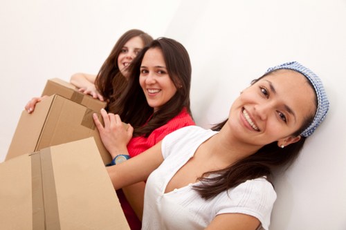 Moving service preparing apartment relocation